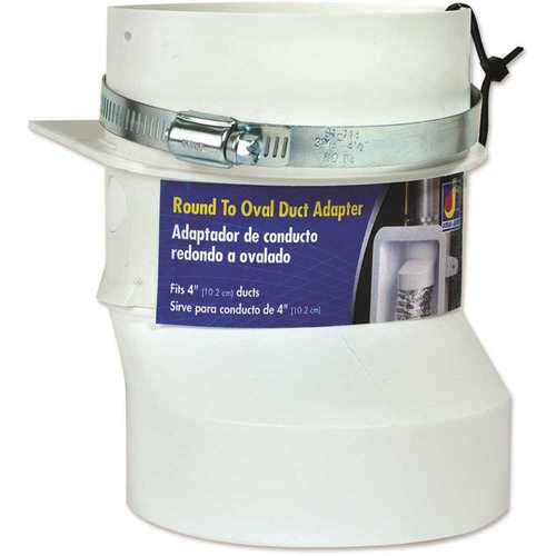 Everbilt R2OZW 4 in. Round to Oval Dryer Duct Adapter