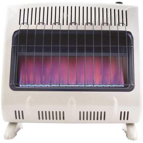 30000 BTU Vent-Free Blue Flame Natural Gas Heater with Thermostat and Blower
