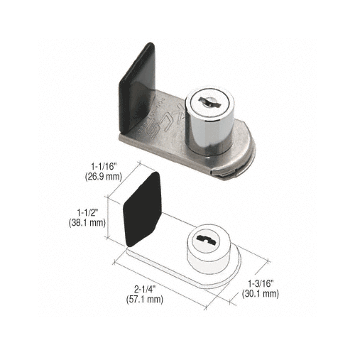 Stainless Steel SlideGuard Keyed Original Lock for Glass, Metal or Plexi