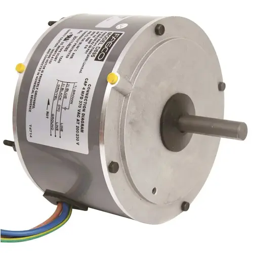 FASCO D895 CONDENSER FAN MOTOR, 5-5/8 IN., 208 / 230 VOLTS, 0.8 AMPS, 1/8 HP, 1,650 RPM