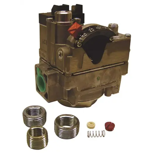 Combination Dual Gas Valve without Side Taps Chrome