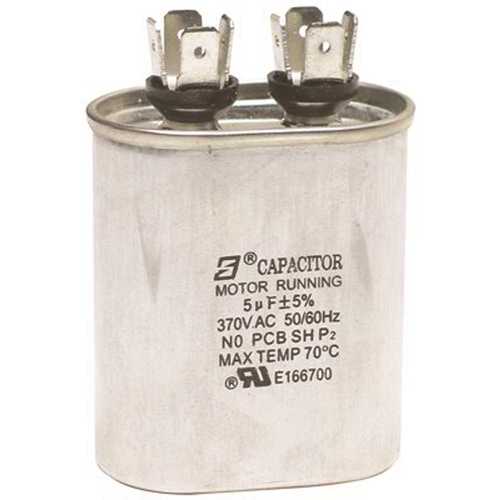 Oval Motor Run Capacitor 12.5 MFD, 370 VAC