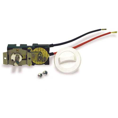 Cadet CTT1W Com-Pak Series White Integral Single-Pole 22 Amp Thermostat Kit