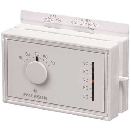 Emerson 1E56N-444 Mercury-Free Mechanical Thermostat for Heat Pump Systems