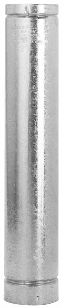 SELKIRK 103012 GAS VENT ROUND PIPE TYPE B, 3 IN DIAMETER, LENGTH 12 IN Chrome
