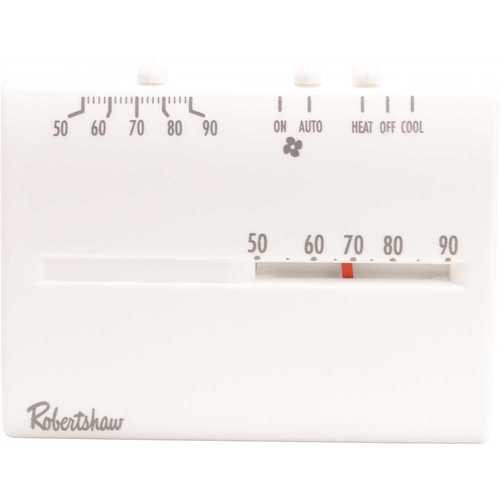 Robertshaw 9200H DELUXE MECHANICAL THERMOSTAT, 24 VOLTS, 1 HEAT/1 COOL