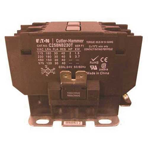 Eaton C25BNF240B 40 Amp 208-Volt/240-Volt Definite Purpose Control Contactor