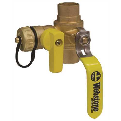 Webstone 50613 BALL DRAIN VALVE, 3/4 IN. SWEAT Brass