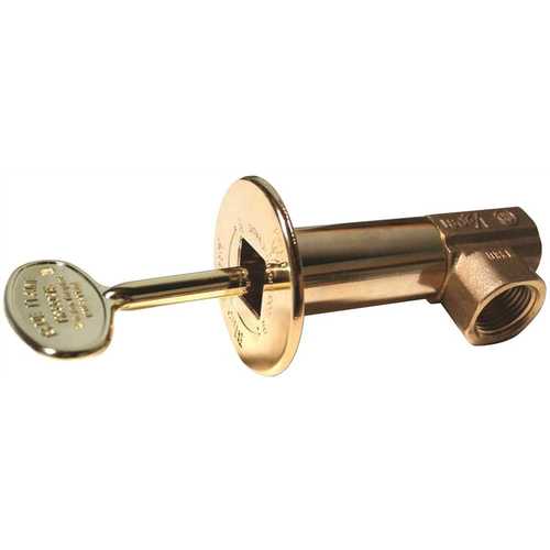 Blue Flame BF.A.PB.HD Angle Gas Valve Kit Includes Brass Valve, Floor Plate and Key in Polished Brass