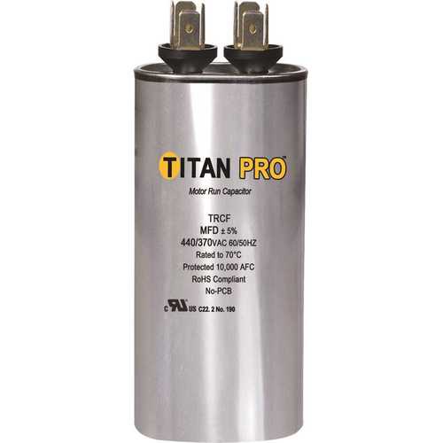 Titan Pro Run Capacitor 45 MFD 440/370-Volt Round