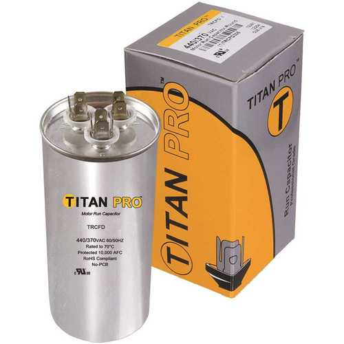 Titan Pro Run Capacitor 7.5 MFD 440/370-Volt Oval