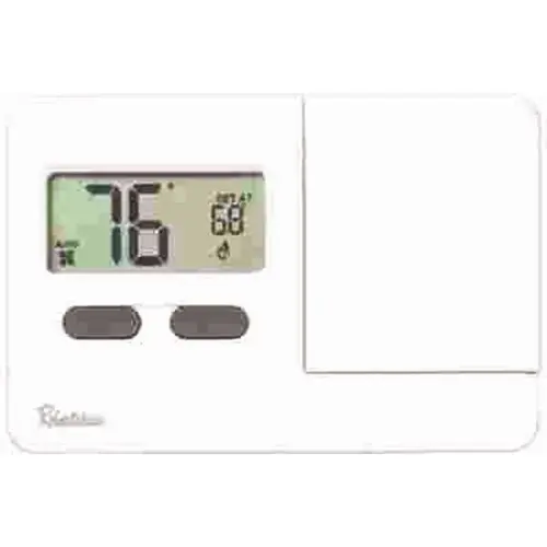 NON-PROGRAMMABLE THERMOSTAT, 1 HEAT/1 COOL, 3-VOLT DC White