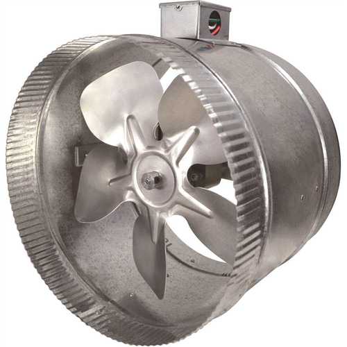 Suncourt DB310E 10 in. 2-Speed Inductor Inline Duct Fan with Electrical Box