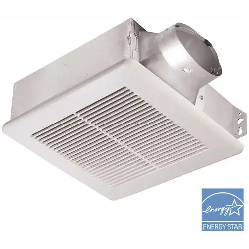 Slim Series 100 CFM Ceiling or Wall Bathroom Exhaust Fan, ENERGY STAR White