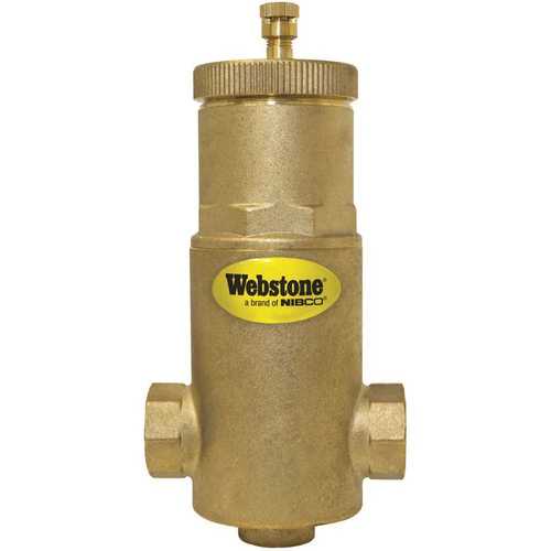 Webstone, a brand of NIBCO 74003 3/4 in. Forged Brass FIP Air Separator with Removable Vent Head and Coalescing Medium