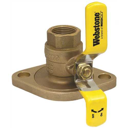 NIBCO 41404W 1 in. Brass Lead-Free IPS Threaded Isolator Full Port Ball Valve with Rotating Flange and Adjustable Packing Gland
