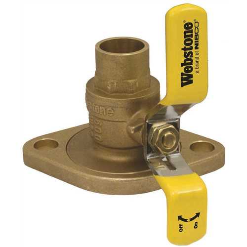 NIBCO 51404W 1 in. Forged Brass Lead-Free Sweat Isolator Full Port Ball Valve with Rotating Flange and Adjustable Packing Gland