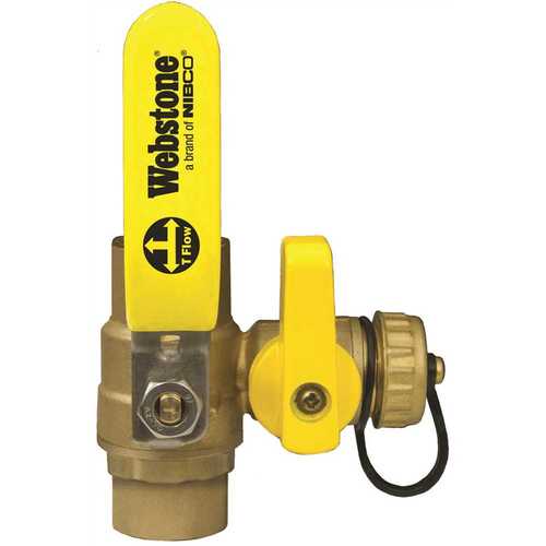 National Brand Alternative 50613W 3/4 in. CxC Lead Free Ball Valve with Hose Drain Full Port