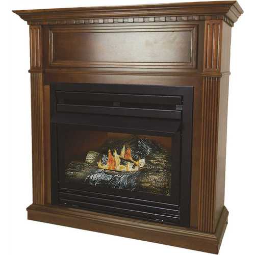 27,500 BTU 42 in. Convertible Ventless Natural Gas Fireplace in Cherry