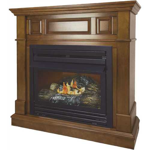 27,500 BTU 42 in. Convertible Ventless Propane Gas Fireplace in Heritage