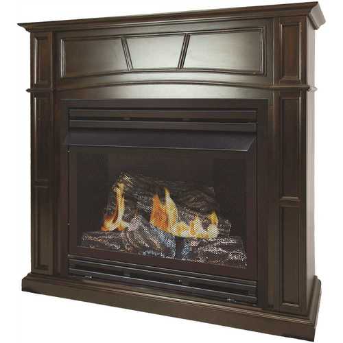 32,000 BTU 46 in. Full Size Ventless Natural Gas Fireplace in Tobacco