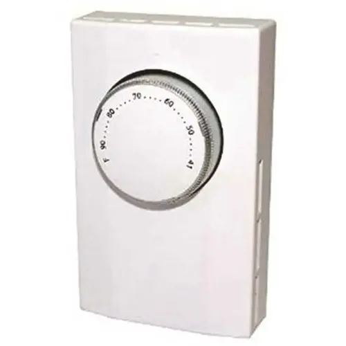 KING K101 Line Voltage Single Pole Mechanical Bi-Metal Thermostat in White