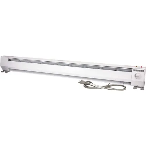 KING KP1215-ECO KP Portable 5 ft. 120-Volt 750-Watt/1500-Watt 2-Stage Eco Baseboard Heater in White