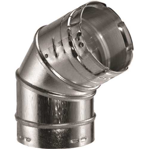 DuraVent 4GVL45 4 in. x 6.7 in. 45-Degree Type B Gas Vent Elbow for Chimney Pipe