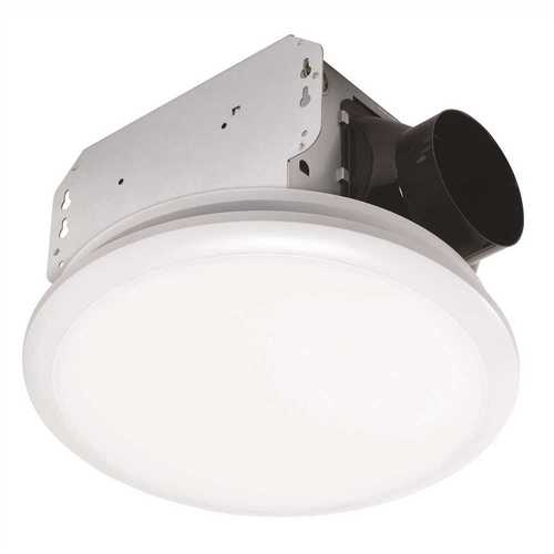 110 CFM Ceiling No Cut Installation Bathroom Exhaust Fan with LED Light White