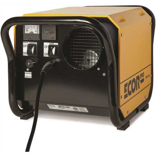 Ecor Pro EPD150 150 Pint Portable Industrial Desiccant Dehumidifier for Basement, Crawl Space, Whole House and Warehouses - Yellow