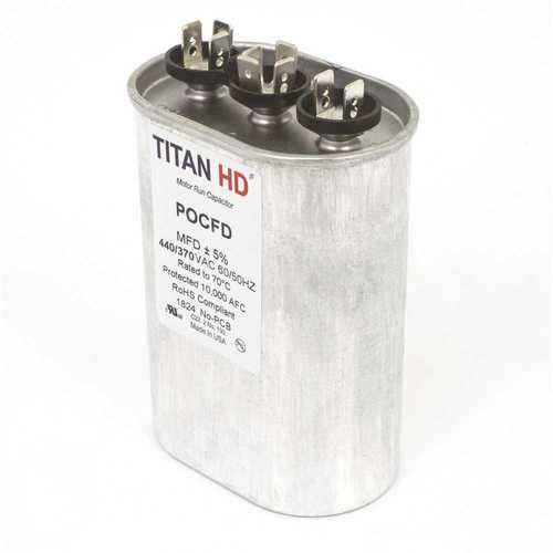 TITAN HD POCFD455A 45+5 MFD 440/370-Volt Oval Run Capacitor