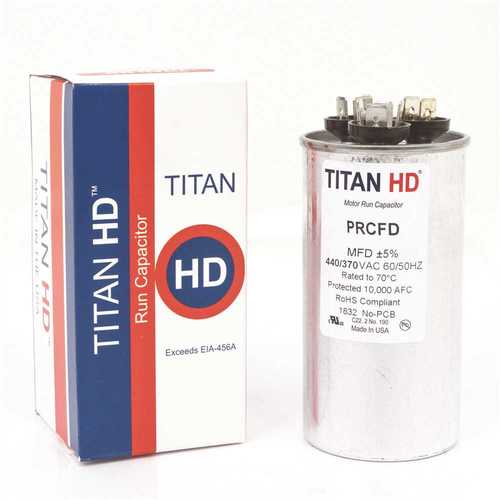 TITAN HD PRCFD353A 35+3 MFD 440/370-Volt Round Run Capacitor