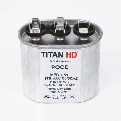 TITAN HD POCFD205A 20+5 MFD 440/370-Volt Oval Run Capacitor