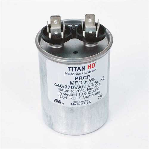 TITAN HD PRCF12.5A 12.5 MFD 440/370-Volt Round Run Capacitor