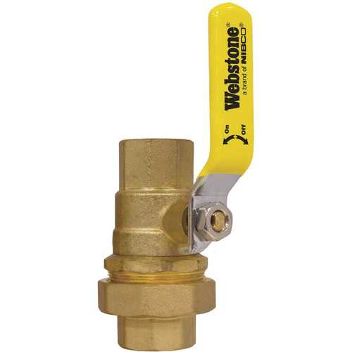 NIBCO 40423W 3/4 in. FIP Union x FIP Forged Lead Free Brass Single Union End Ball Valve W/Adjustable Packing Gland