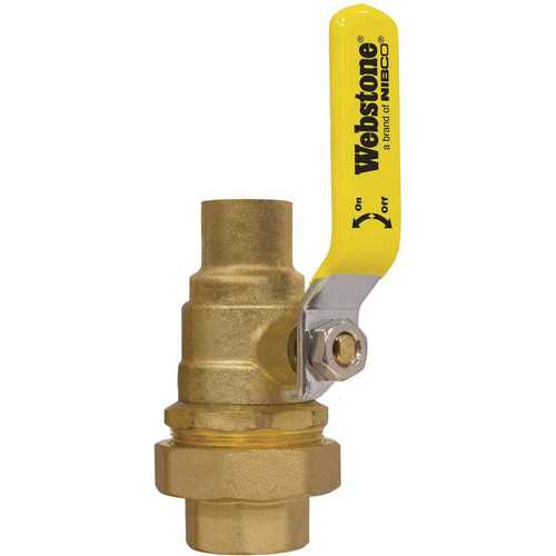 NIBCO 50423W 3/4 in. FIP Union x FIP Forged Lead Free Brass Single Union End Ball Valve W/Adjustable Packing Gland