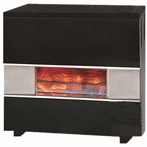 35,000 BTU Fireplace Front Natural Gas Room Heater with Blower Black