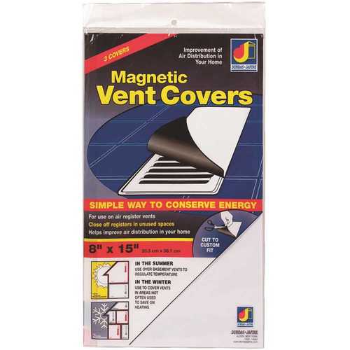 Dundas Jafine, Inc. MVC815 8 in. x 15 in. Magnetic Vent Cover White - pack of 3