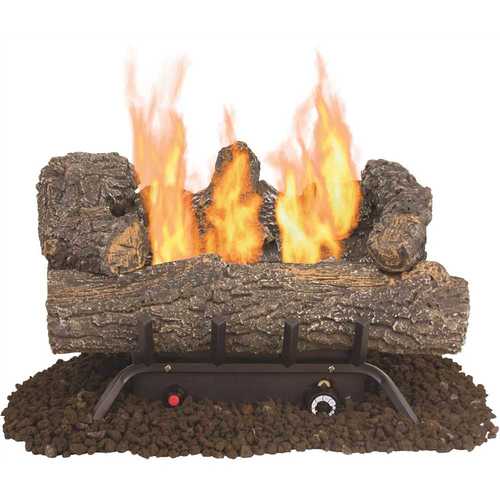Southern Oak 19.75 in. Vent-Free Dual Fuel Gas Fireplace Logs