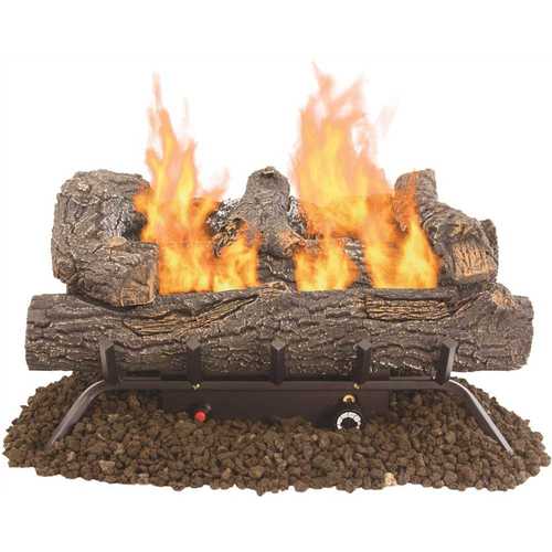 Southern Oak 24.25 in. Vent-Free Dual Fuel Gas Fireplace Logs