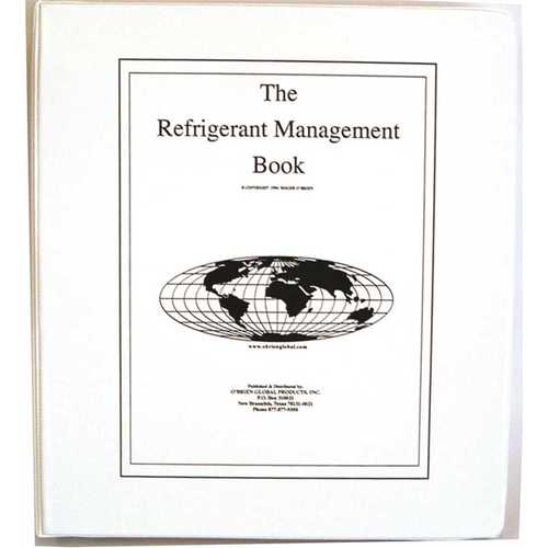 OBRIEN GLOBAL PRODUCTS RM1111 REFRIGERANT MANAGEMENT BOOK EPA