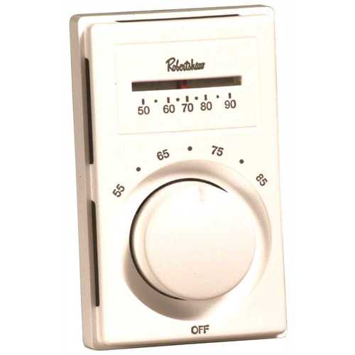 Robertshaw 802 LINE VOLTAGE THERMOSTAT WITH DOUBLE-POLE SINGLE-THROW SWITCH, HEAT ONLY
