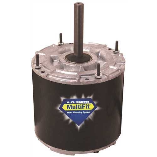 Century 9723 MULTIFIT CONDENSER FAN MOTOR, 5 IN., 208 / 230 VOLTS, 2.0 AMPS, 1/4 - 1/5 - 1/6 HP, 1,075 RPM Black