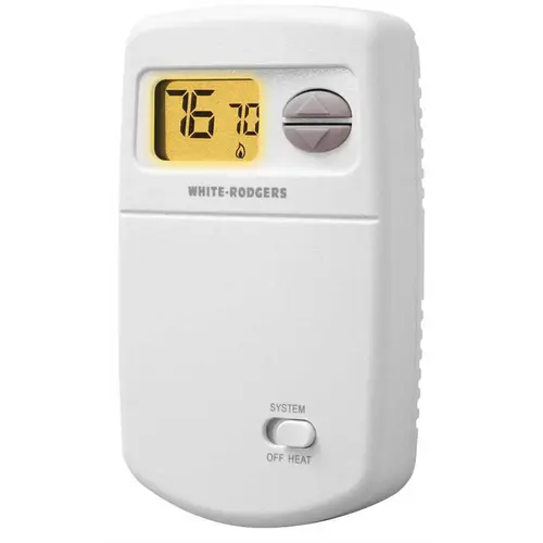 Non-programmable Digital Thermostat, Vertical Profile White