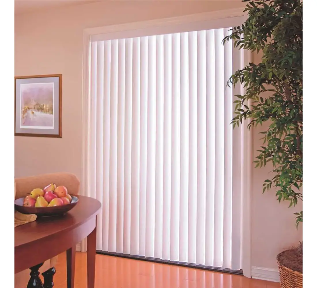 White PVC Vertical Blinds - 78" Wide X 84" High | Window Coverings For Large Windows & Patio Doors | Wand Control