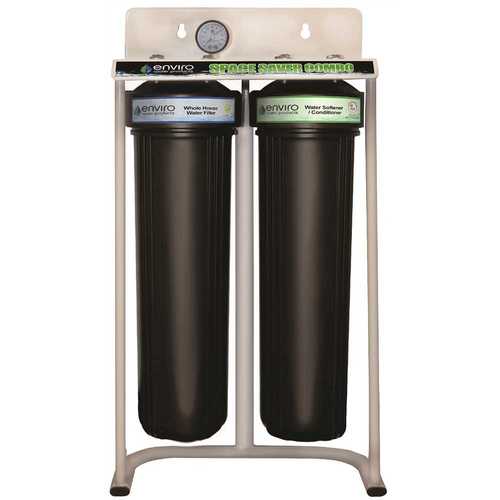Space Saver Combo - Compact Whole House Water Filtration System Plus Envirosoft Salt-Free Conditioning - 5 GPM