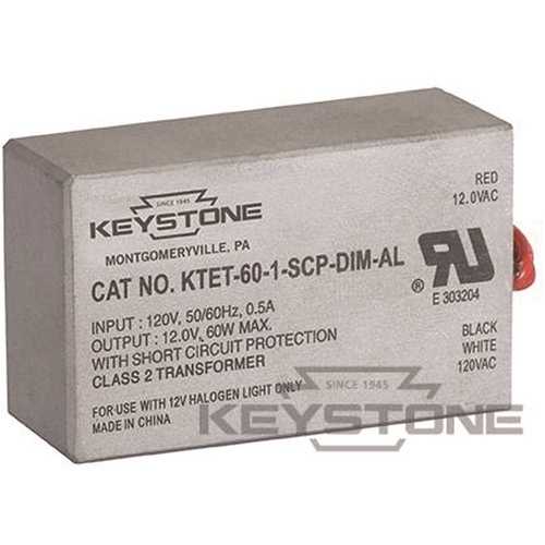 Keystone Technologies KTET-60-1-SCP-DIM-AL 120-Volt 60-Watt Low Voltage Halogen Ballast
