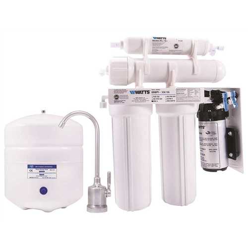 Pure Water 4-Stage Zero Waste Reverse Osmosis Under Sink System White