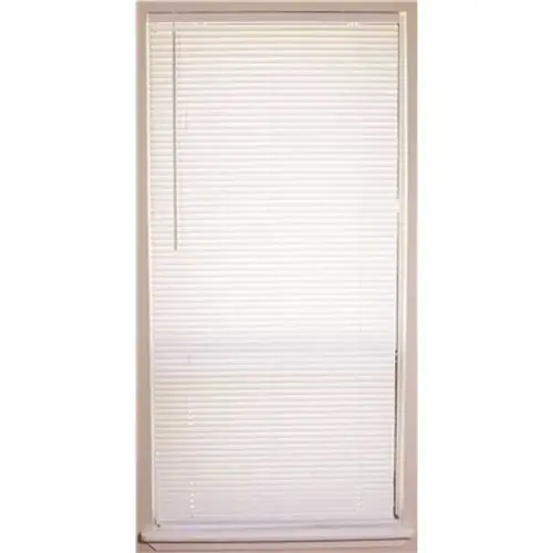 White Cordless Light Filtering Vinyl Mini Blind with 1 in. Slats 59 in. W x 48 in. L