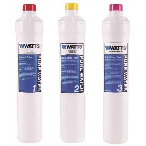 Watts PWFPKKCUF Pure Water Master Filter Pack for Kwik Change Under-Counter Ultra Filtration System